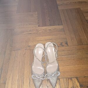 Elegant Silver Glitter Heels